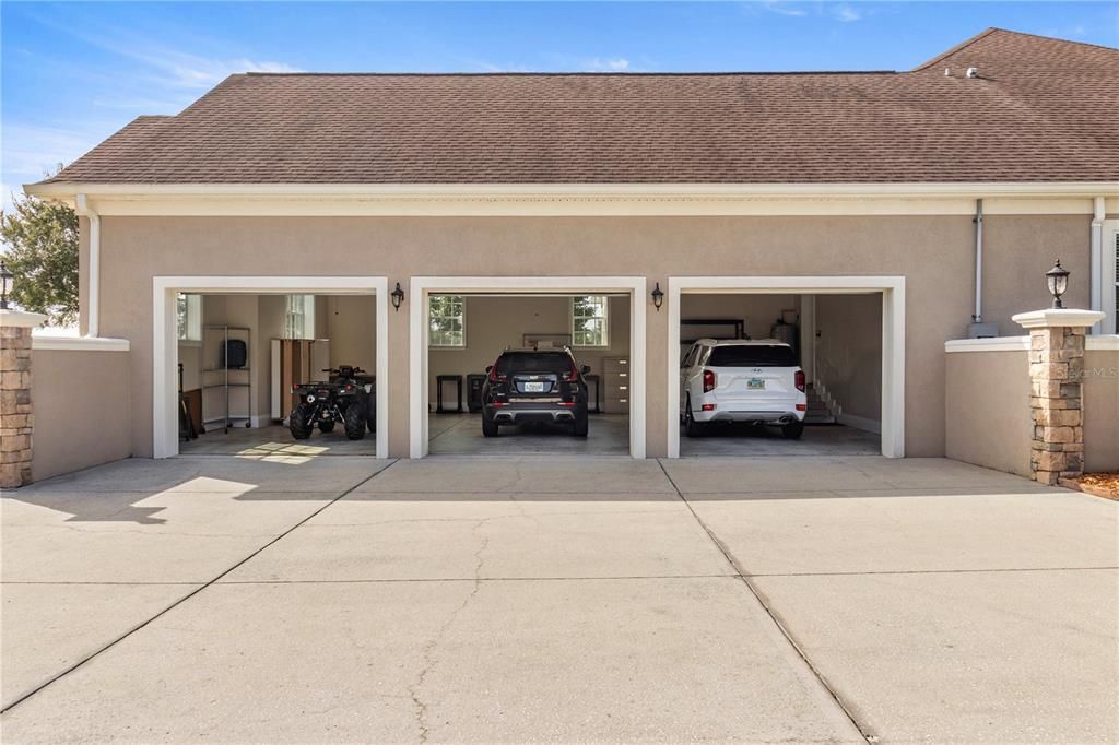 3 Car garage attached to home