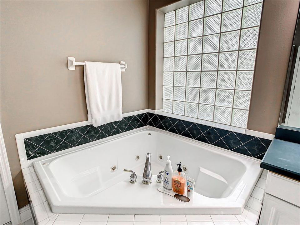 Luxurious jetted spa tub