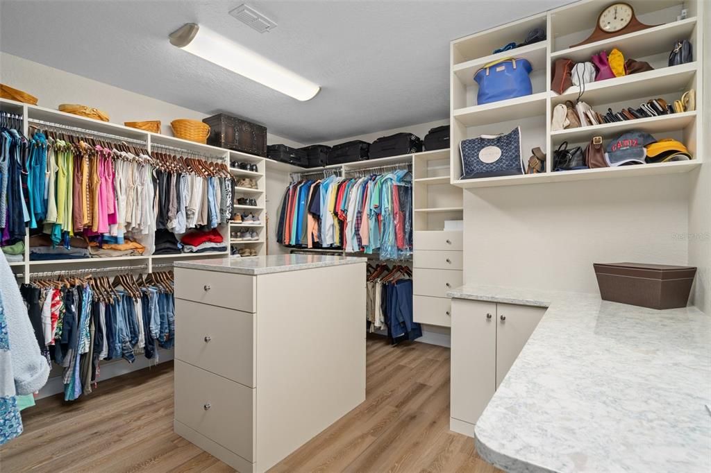 ENORMOUS Master closet with island