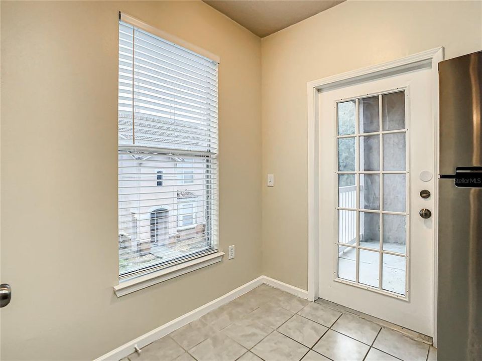 Breakfast nook and door to balcony