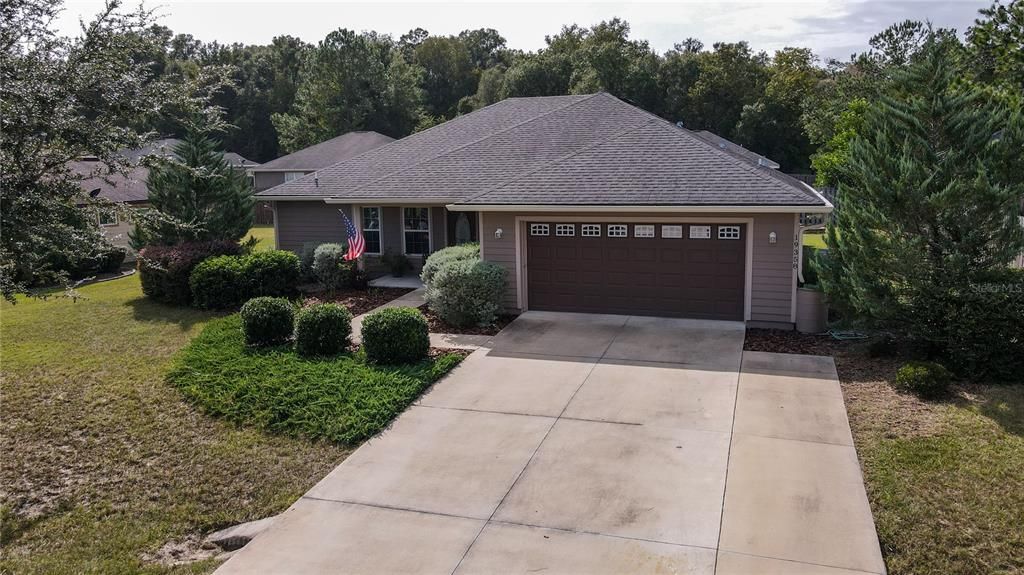 Extra wide driveway for additional parking space.