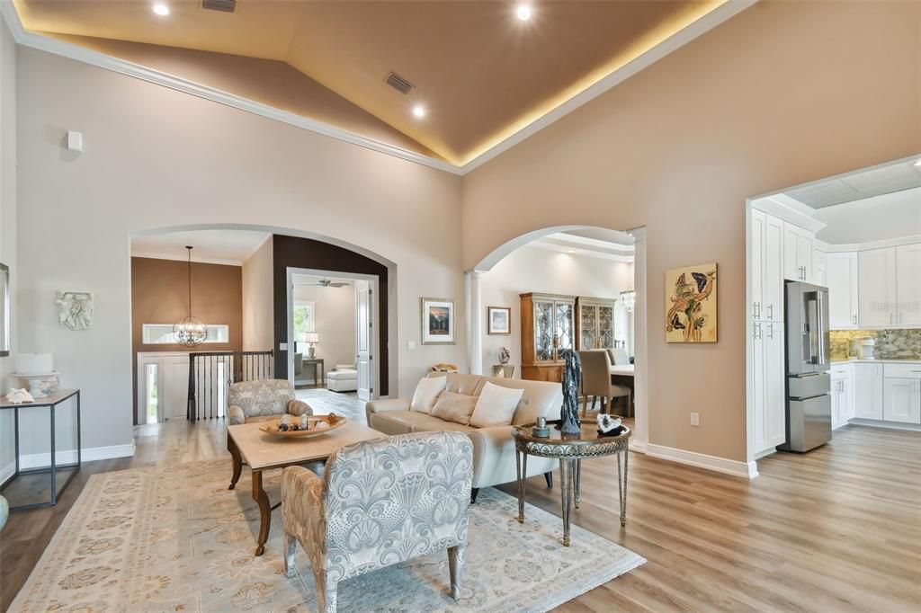 Living room with fireplace