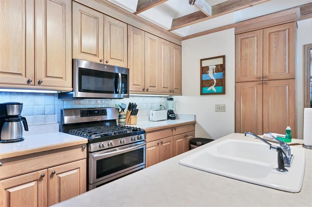 Ample counter space and island
