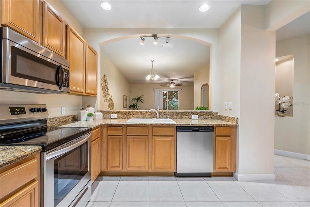 Kitchen area/french doors