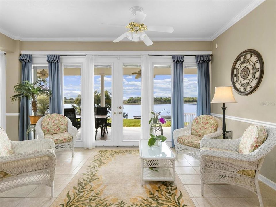 Florida room overlooks the lake