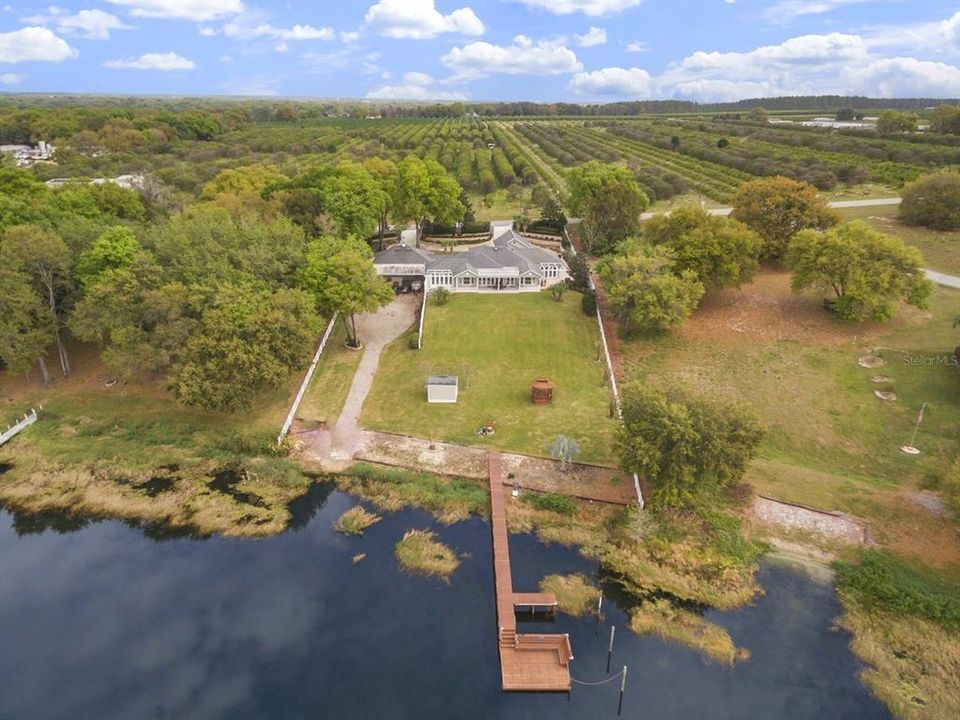 Aerial of exterior back of home