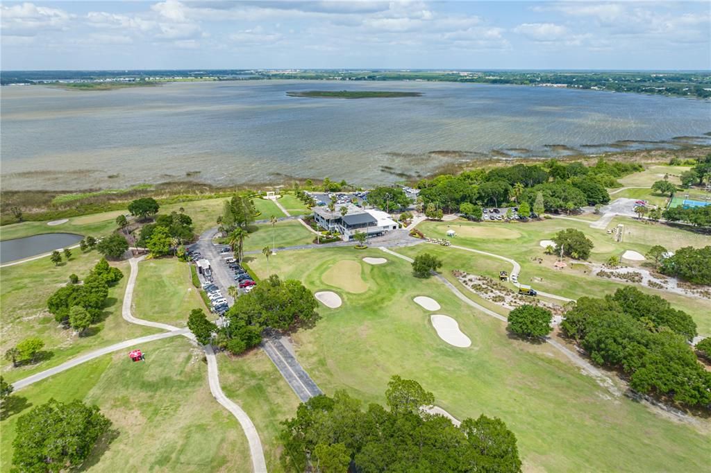 Aerial View of County Club of Winter Haven Golf Course located on the south side of Lake Hamilton