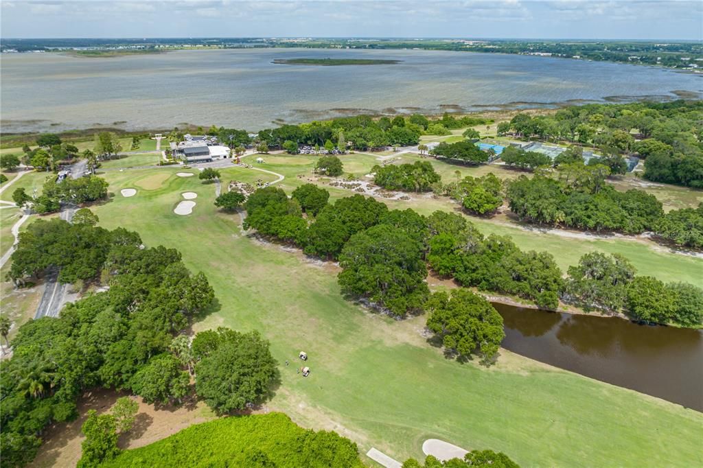 Aerial View of County Club of Winter Haven Golf Course located on the south side of Lake Hamilton