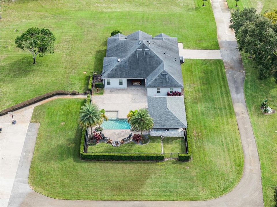 Back of House with Pool and Summer Kitchen