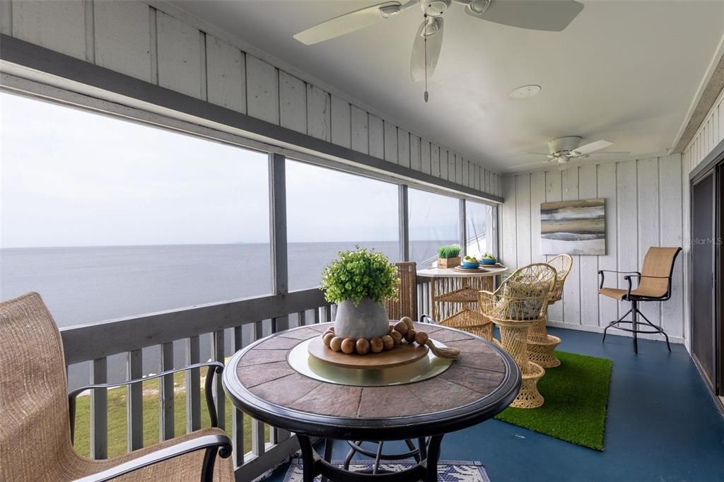 Screened Porch Overlooking Beautiful Tampa Bay