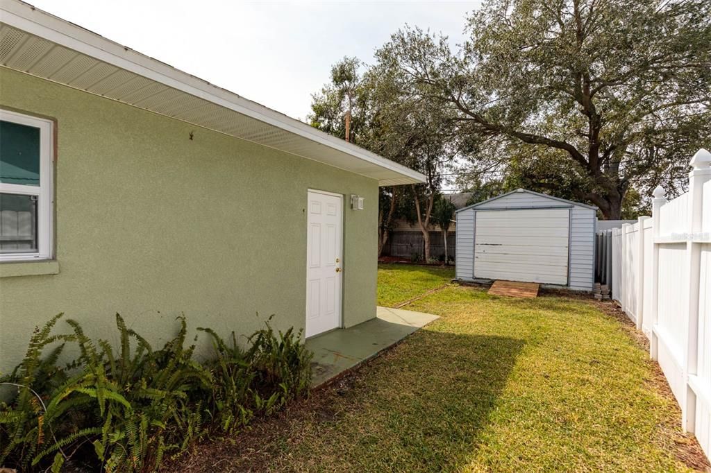 Back Yard with Shed Storage