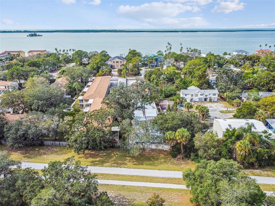 Aerial view showing Tiny Home location on Trail with Bayshore Blvd & Instracoastal