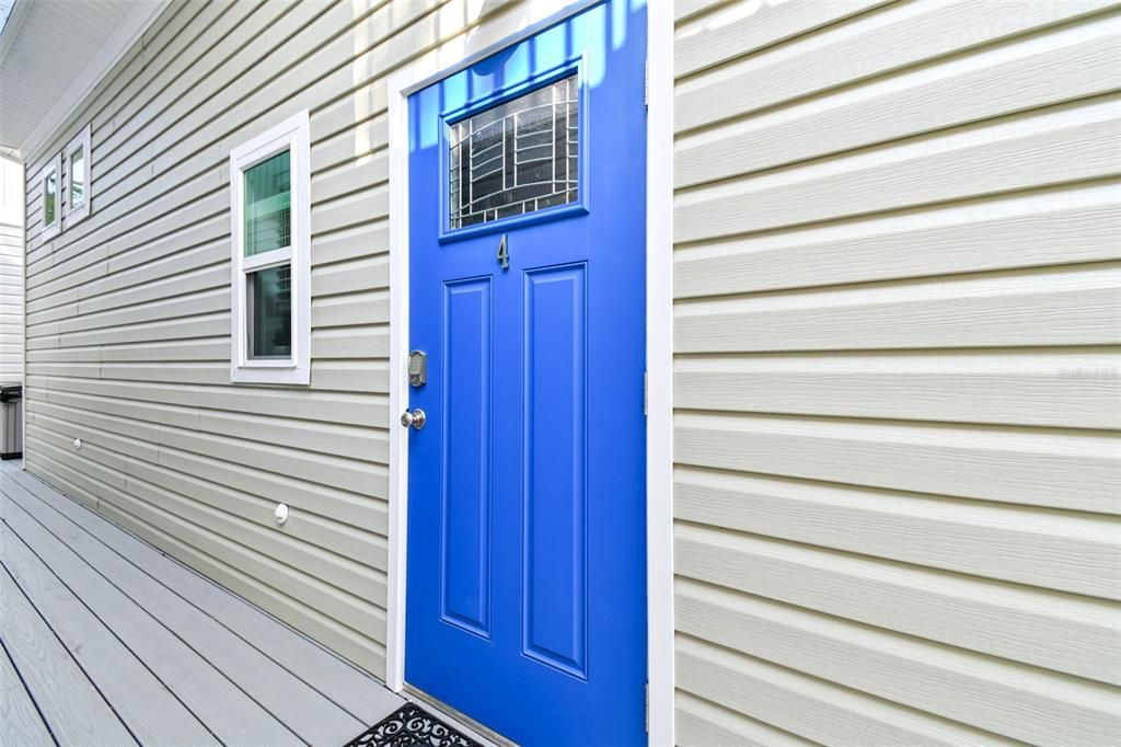 Front Door to Coastal Tiny Home