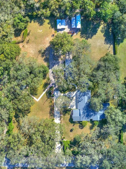 Aerial overhead view of property