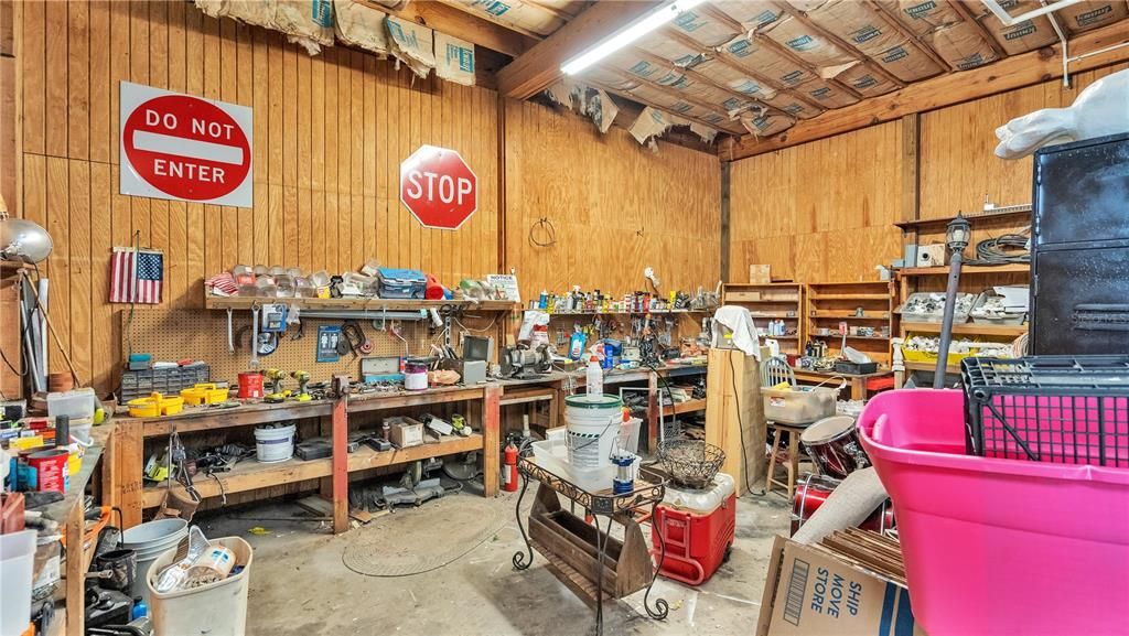 workshop/storage in red barn