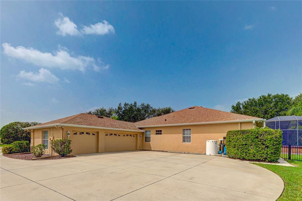 3- car garage rear facing with remote and keypad accessible options