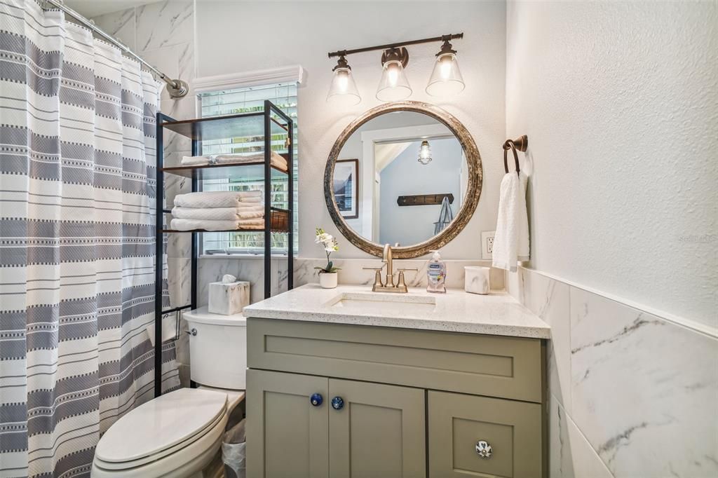 Full Size Bathroom with full size tub & shower