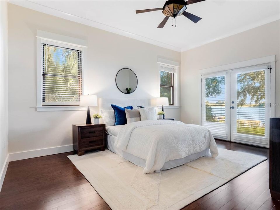 Master Bedroom with French Doors and Seating area