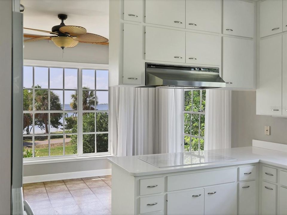 Kitchen with water views