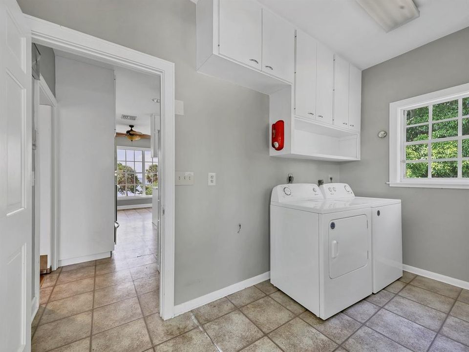 Laundry room by kitchen