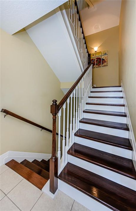 Beautiful staircase or elevator to the master and other bedrooms. Staircase is completely updated with new rails, bannisters, and cherry wood treads.