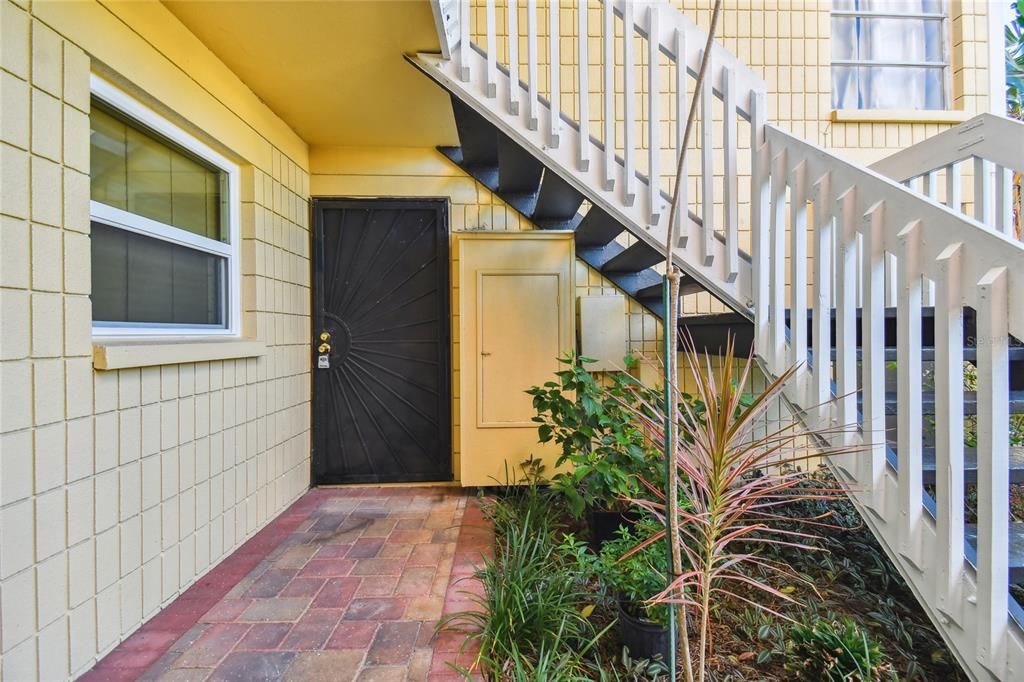 Front Entry with metal screened security door