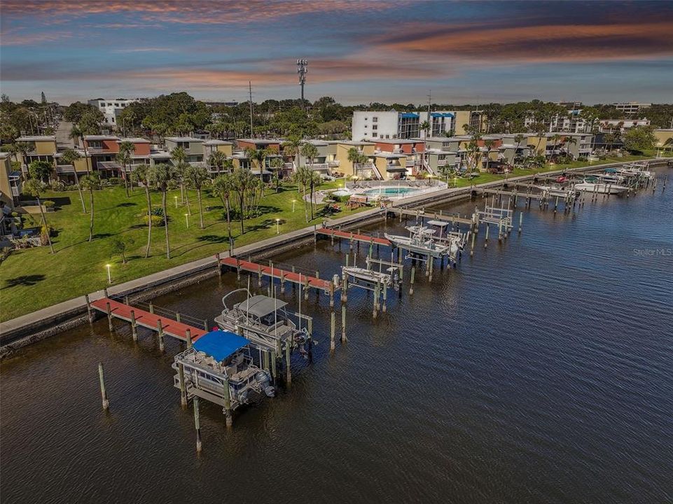 Boat slips for rent from association with boat trailer parking