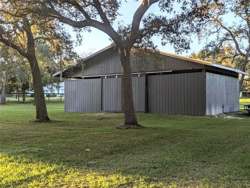 Inside barn