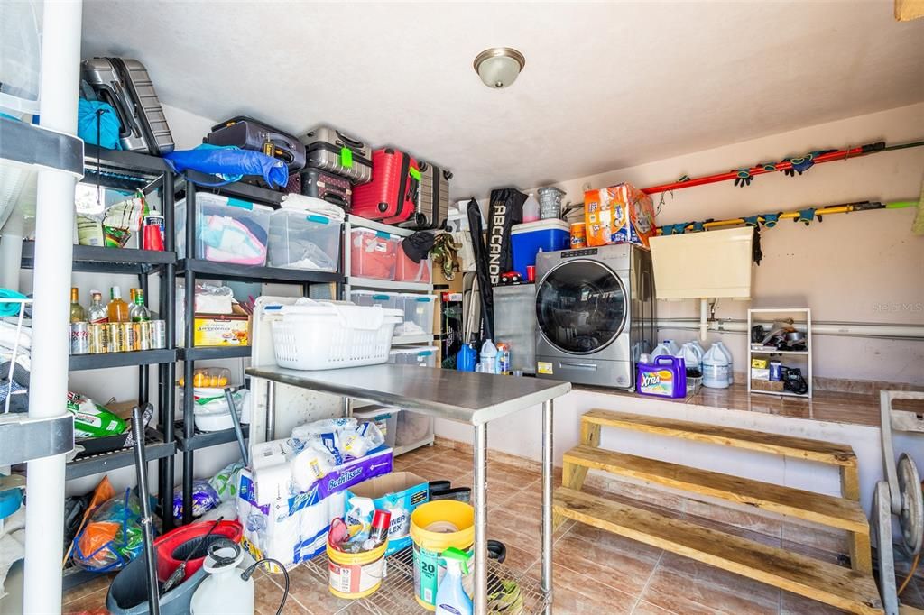 laundry/storage room on bottom level