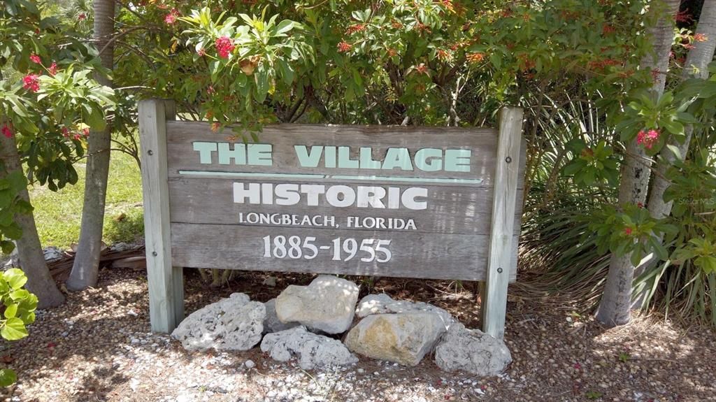 The marker to the fabulous and friendly Longbeach Village on Longboat Key