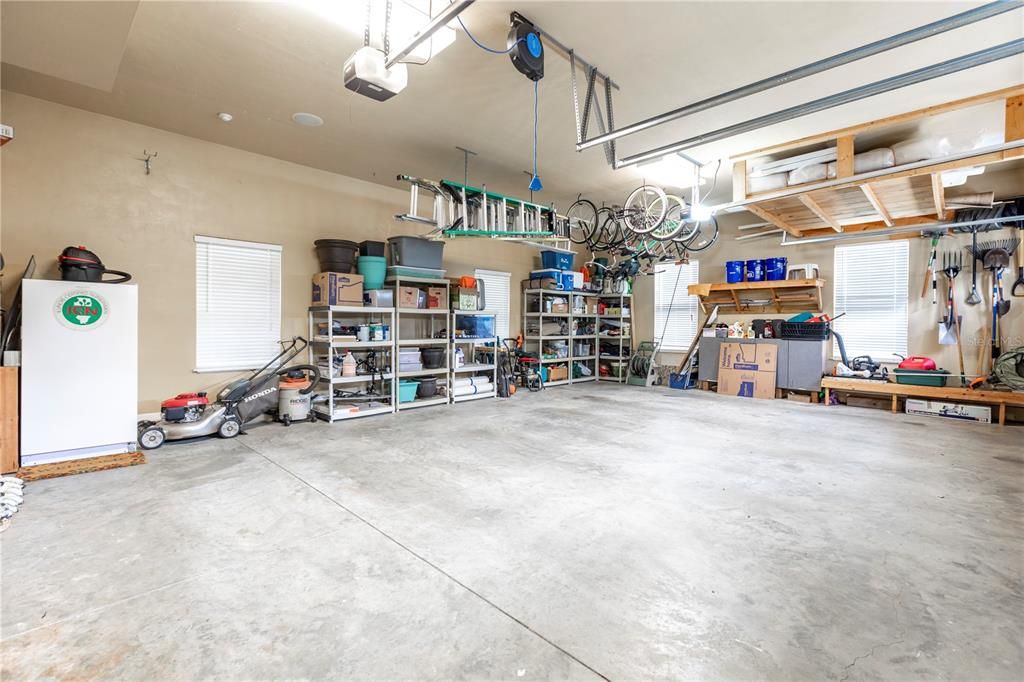 3 car garage with storage above