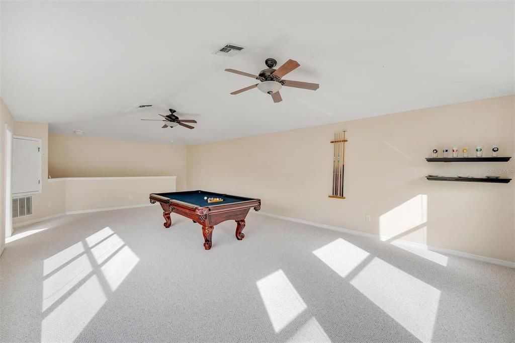 POOL TABLE, Cues, and Shelves Convey