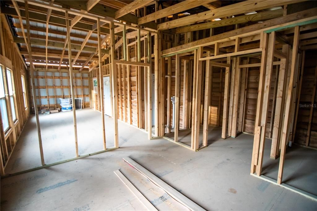 Unfinished Apartment is in the Horse barn.