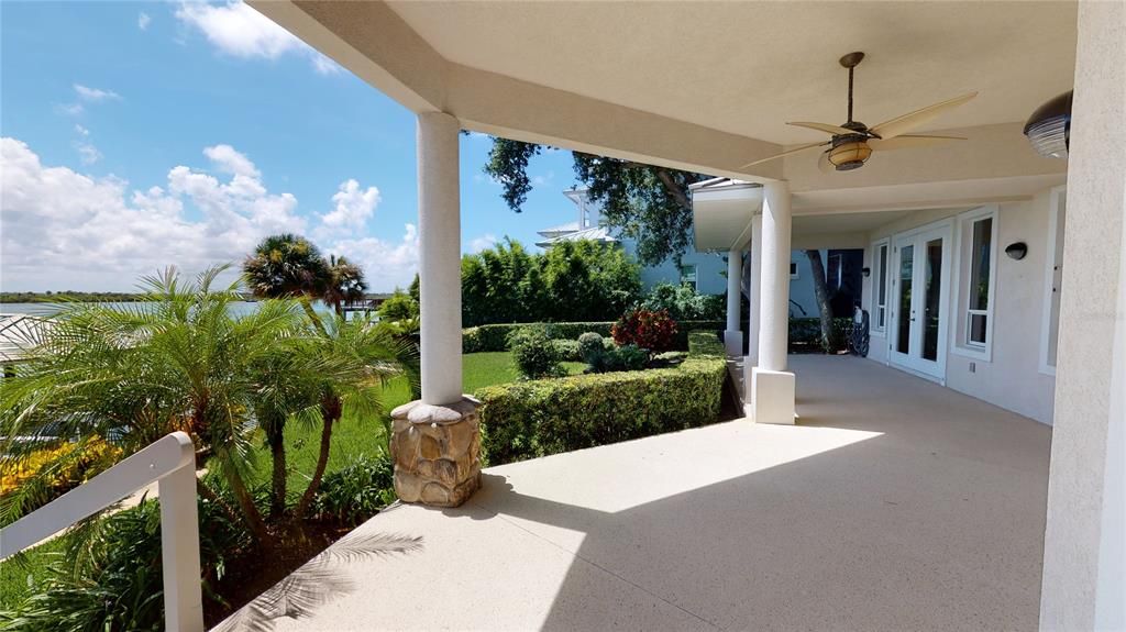 Huge lanai faces the river and offers lots of space to enjoy the beautiful back yard & the intracoastal river action.