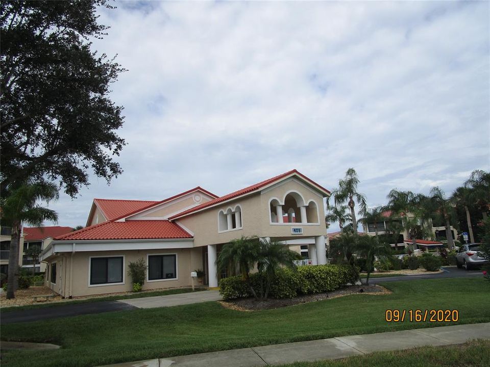 Clubhouse and Pool across from Building