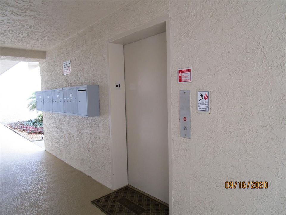 Elevator and Mailboxes downstairs