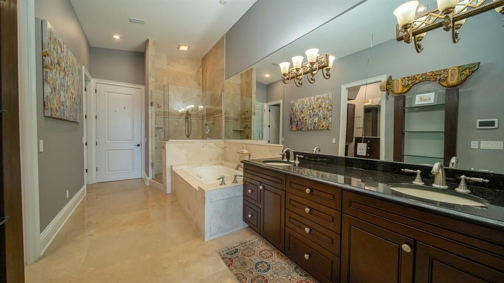 Master Bath with adorning finishes