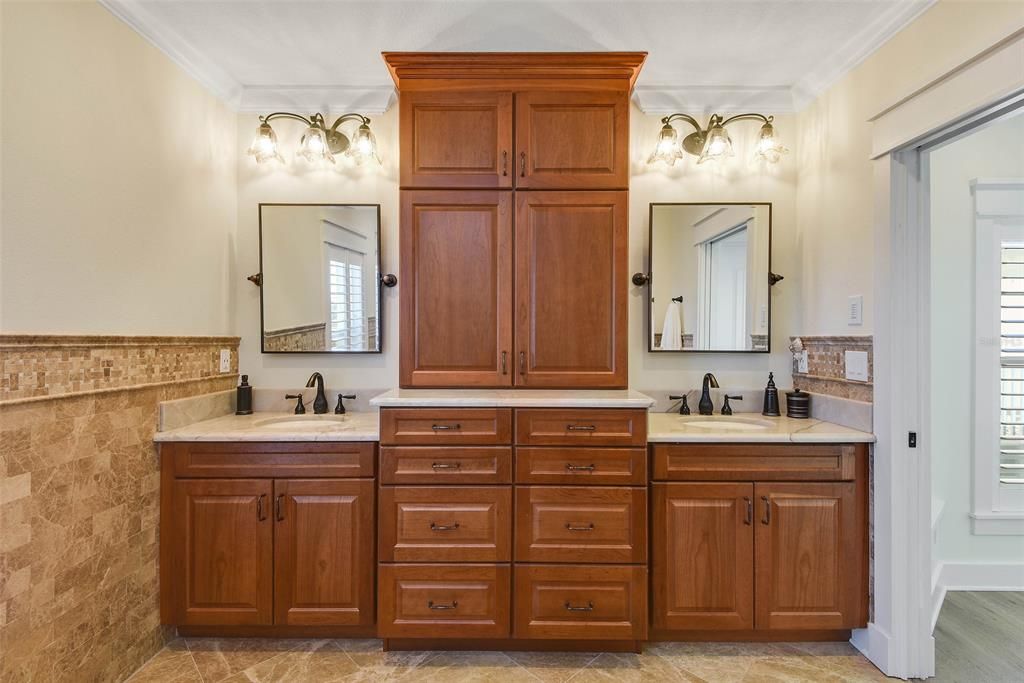 Master Bath adjacent to Huge Walk-In Closet complete with Laundry Shute to Laundry Room