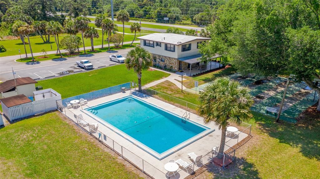 one of two salt water community pools