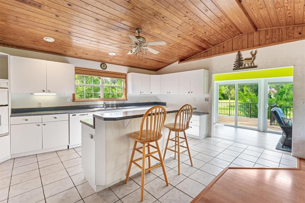 Kitchen with view from sink of breathtaking property views.