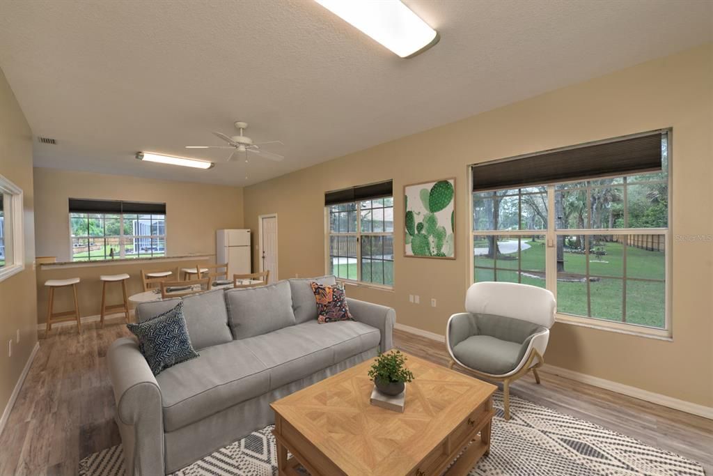 In-law cottage living room/dining room combo.