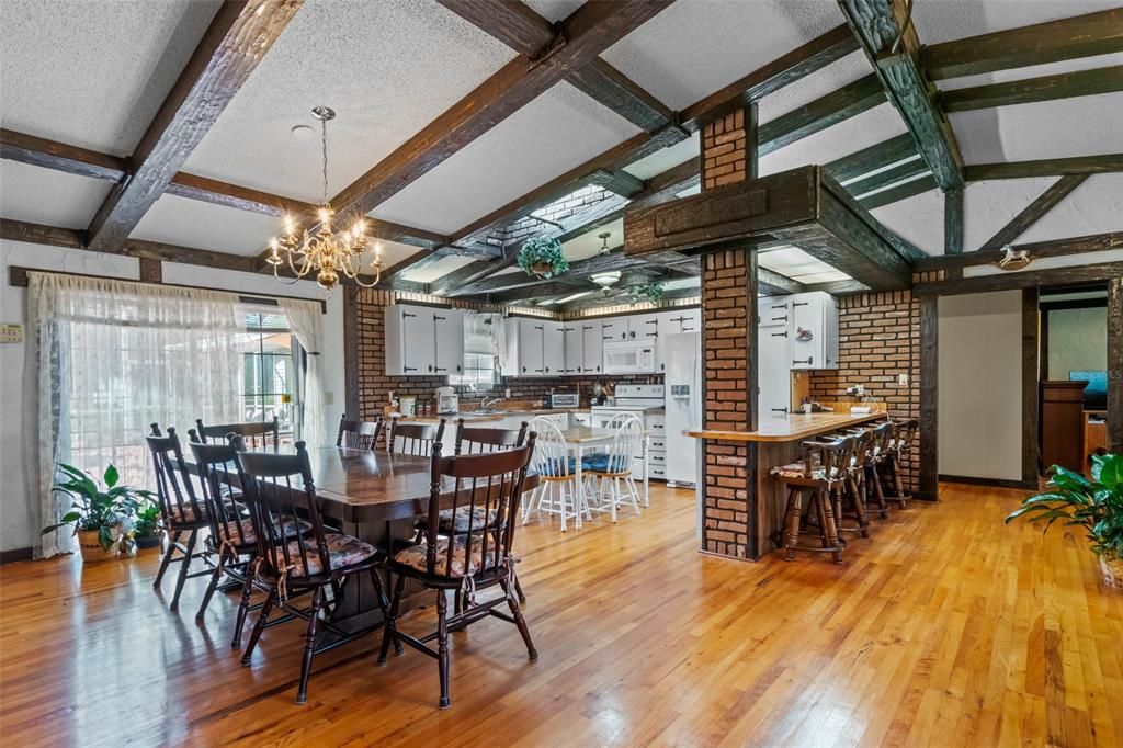 Gorgeous wood beam ceilings and hardwood oak floors throughout. New Skylights (2020).