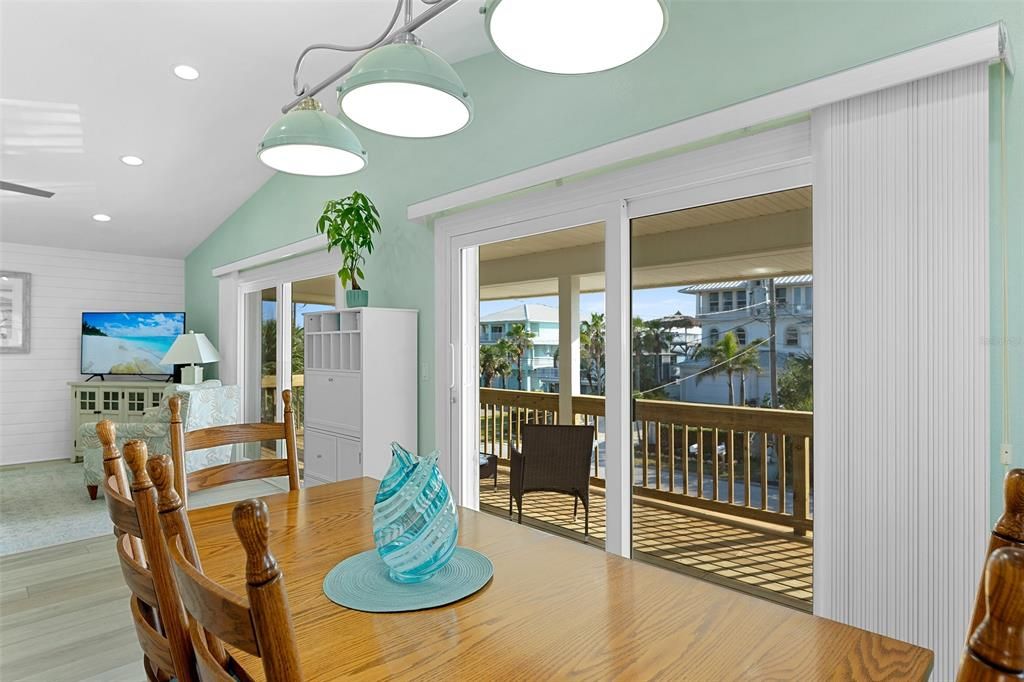 SECOND FLOOR DINING ROOM THE LIGHT IS SO PRETTY IN A SEAGLASS COLOR.