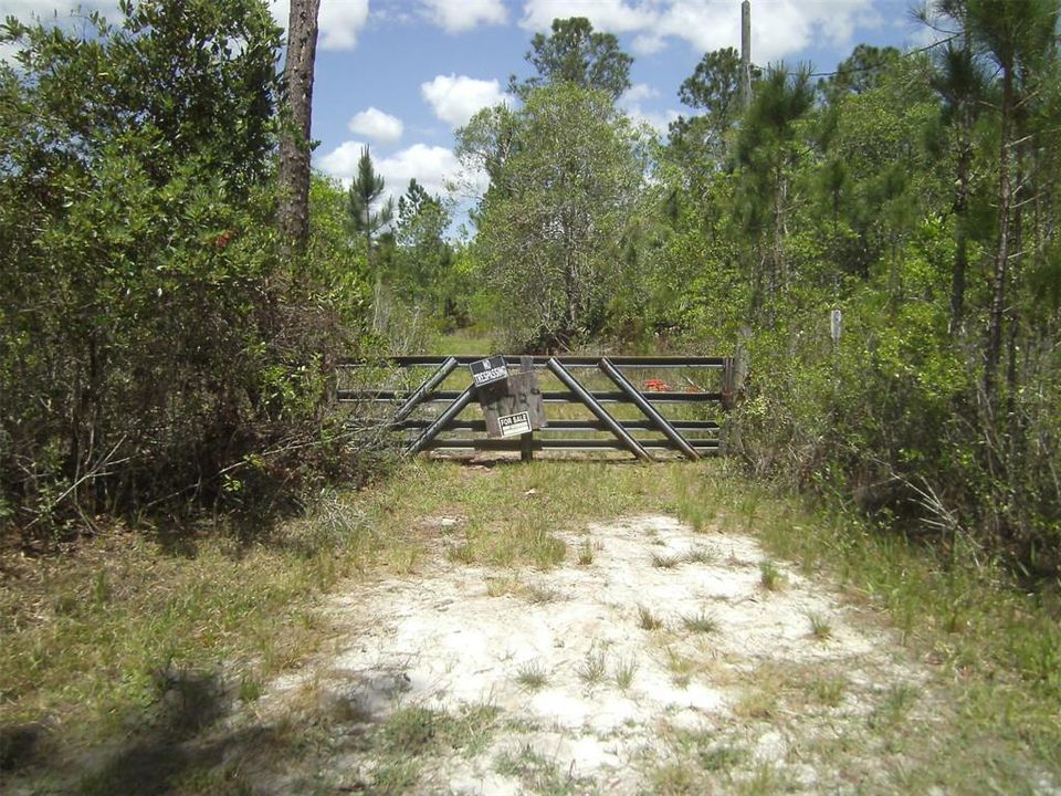 Front Gate at southeast corner of property