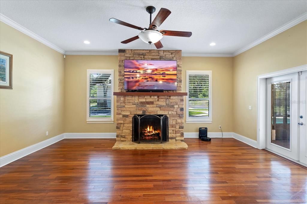 Family Room with gas fireplace