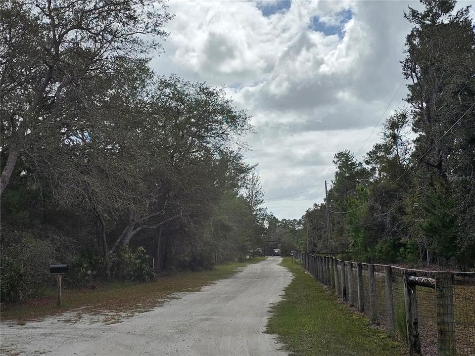 main road, property on the left