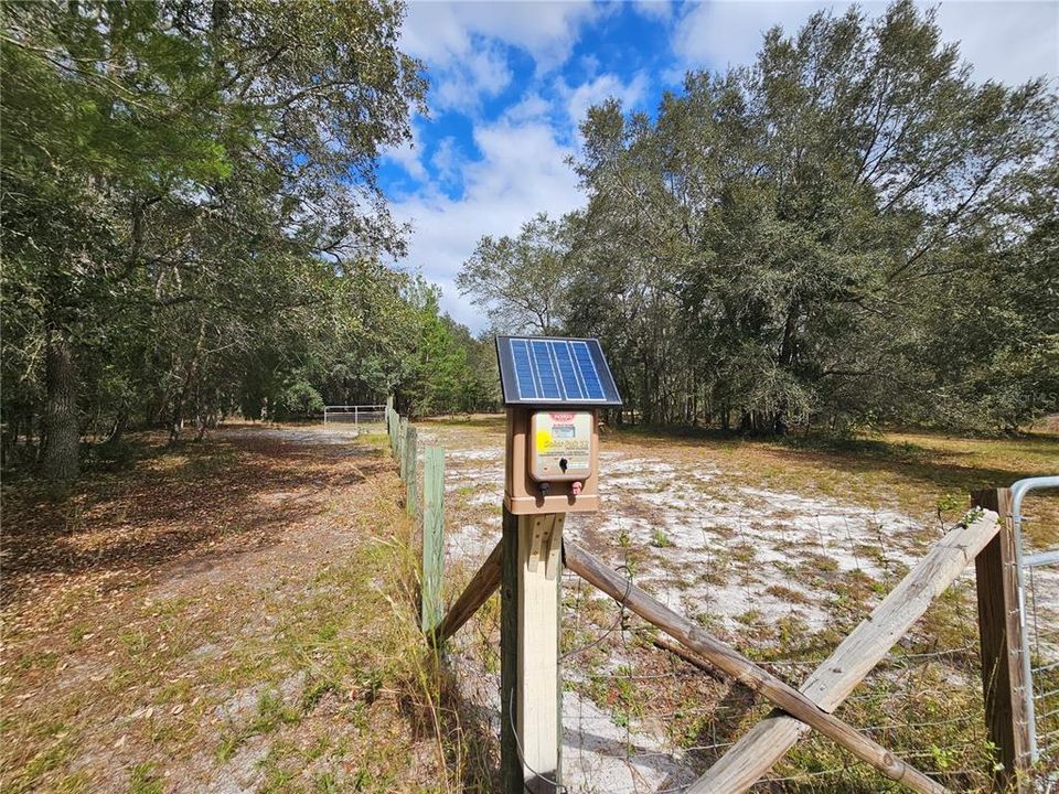 Solar panel for use with the electric fence