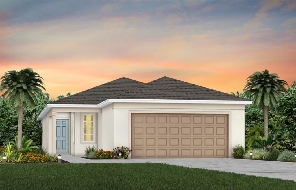Daylen Florida Mediterranean FM1 Exterior Design. Artistic rendering for this new construction home. Pictures are for illustrative purposes only. Elevations, colors and options may vary.