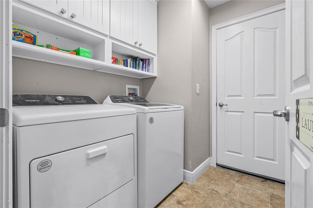 Laundry room with Garage Access.