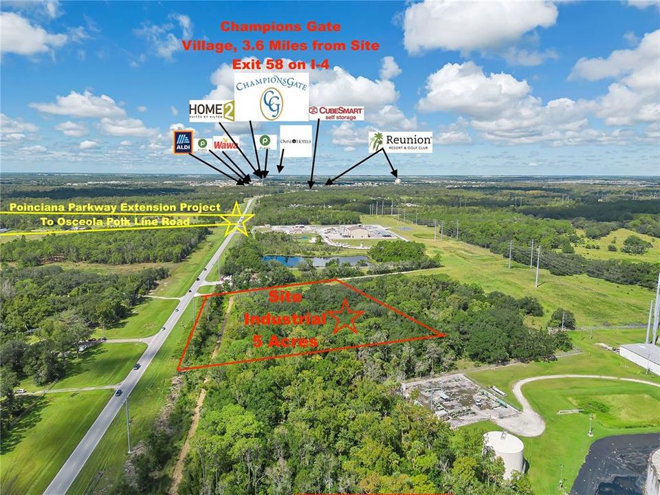 5 Acre Industrial Vacant Land, Located 3.6 Miles from Interstate Highway 4